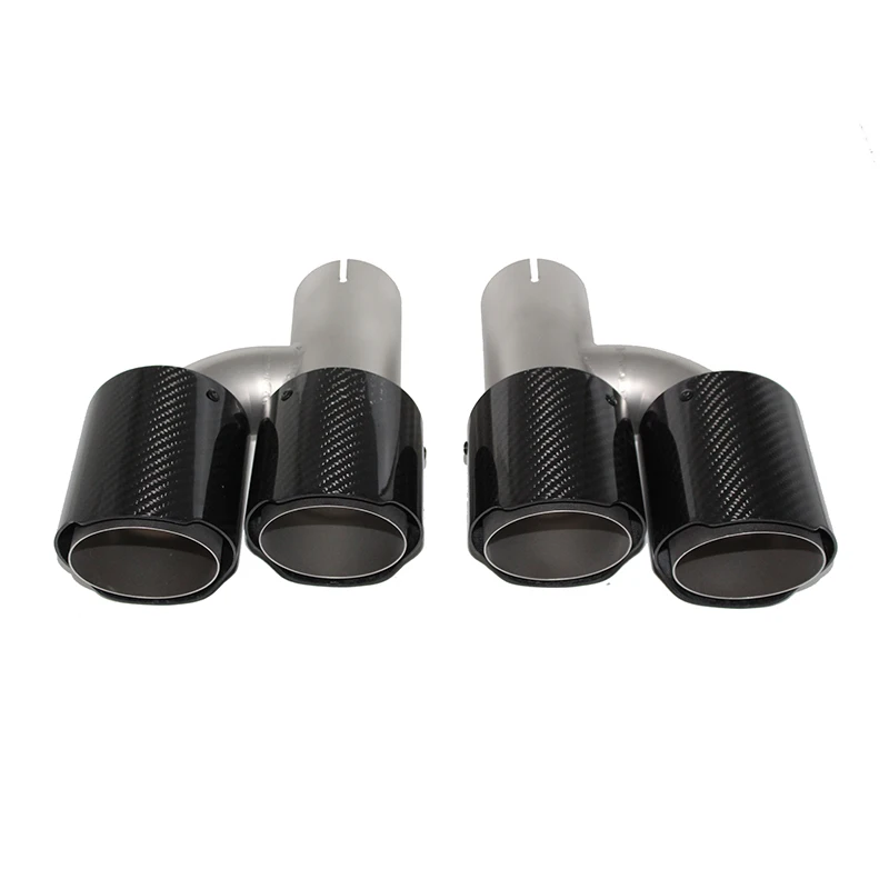 Exhaust pipe tail nozzle H-shaped double nozzle carbon fiber twill carbon 304 spray tail throat four-out tail throat silen SZ010