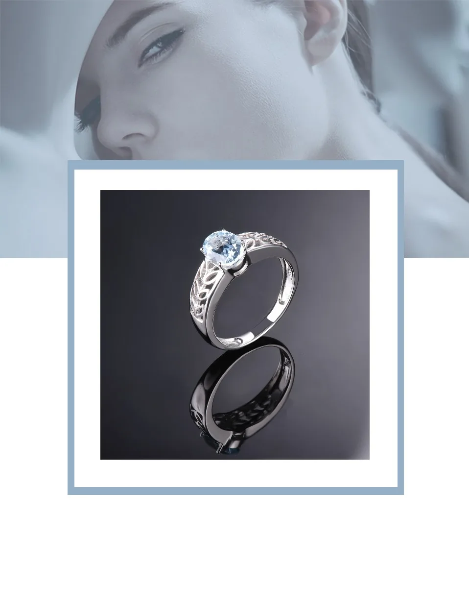 Обручальное кольцо, 1.16Ct, натуральный драгоценный камень, аквамарин, Одноцветный, 10 к, белое золото, хорошее модное ювелирное изделие с камнем для женщин, подарок, новинка