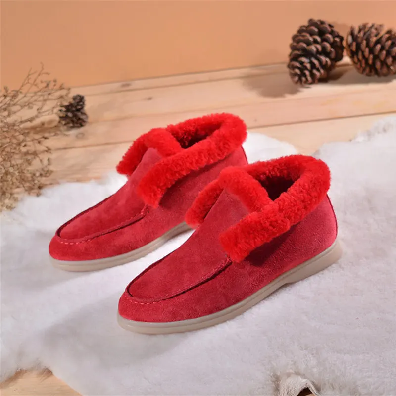 Winter Flat Shoes Woman New Warm and non-slip Short Snow Boots Casual Comfortable Women Shoes Round Toe Light Ladies Shoes - Цвет: as shown