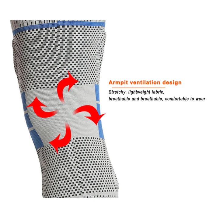 Top Luxury Best Hot Sale Springs Support Knee Brace Protector Elastic Silicone Breathable Pads for Fitness Sport EK-New