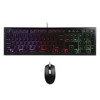 

MagiDeal Rainbow LED Backlit Gaming Wired Keyboard and Mouse for Laptop PC