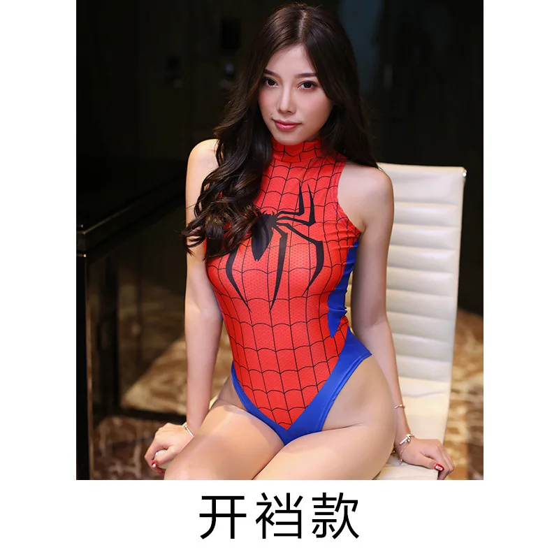 Spiderman Bodysuit Sexy Costumes Women Spider-man Erotic Lingeire  Sleeveless Underwear Anime Super Hero Cosplay - Sexy Costumes - AliExpress