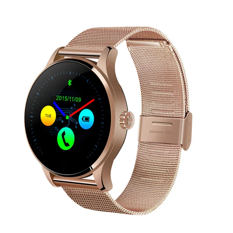 rose gold K88H Bluetooth Смарт-часы для женщин и мужчин, монитор сердечного ритма, шагомер, спортивные Смарт-часы, водонепроницаемые для Iphone Andriod IOS - Цвет: rose gold