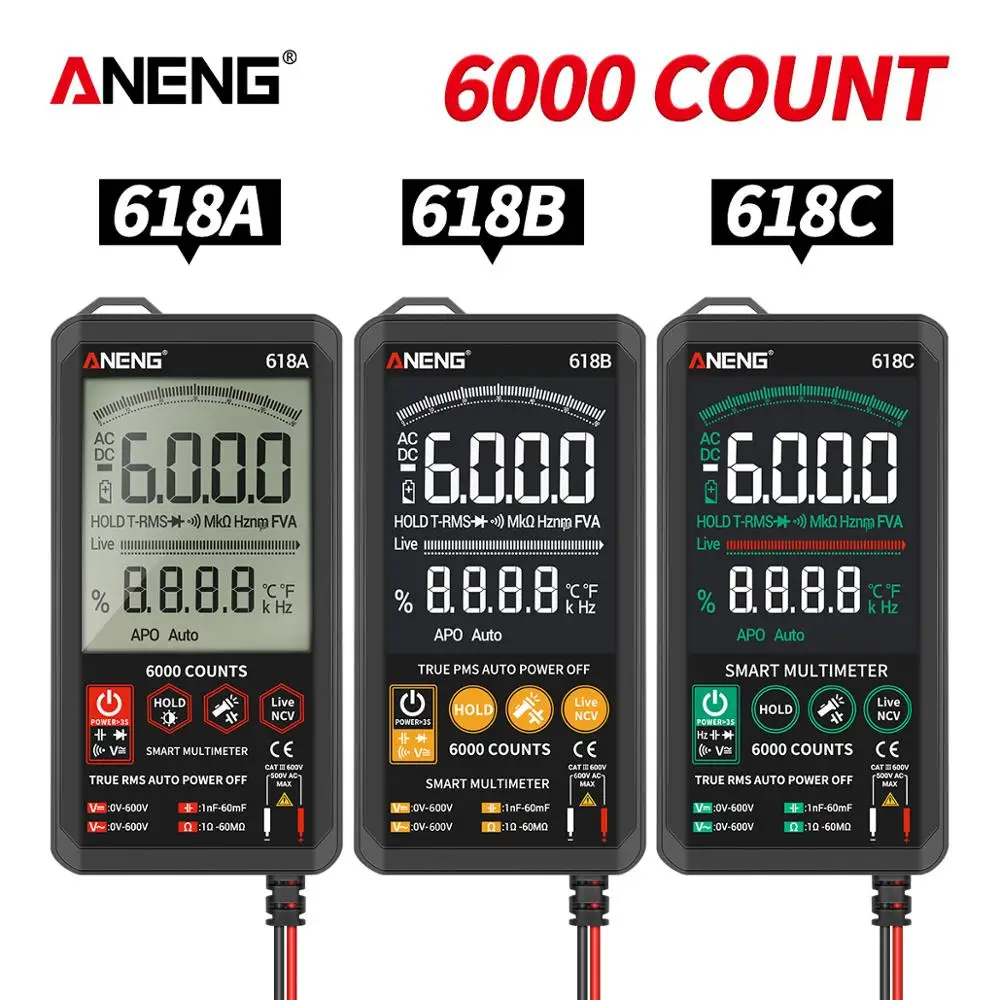 US $22.54 Aneng 618c AcDc Digital Autorange Analog Multimeter Smart Automotive Tester Electric Capacimeter Multimetro Profeessional Tool