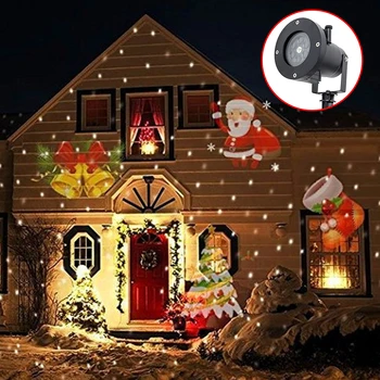 

Christmas Snowflake Laser Light Snowfall Projector Moving Snow Garden Laser Projector Light Lamp For New Year Party decor