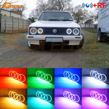 

RF remote Bluetooth APP Multi-Color Ultra bright RGB LED Angel Eyes kit For Volkswagen VW Golf Mk1 Mk2 GTI Twin headlight