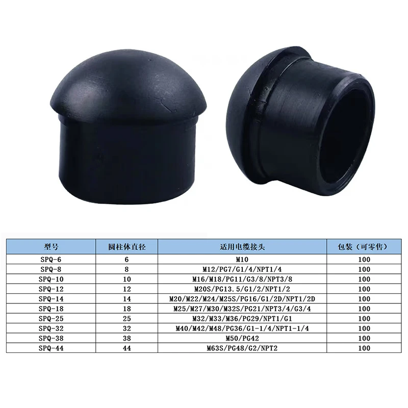 JIAF Nylon Spherical Plug Cable Gland Round Plug 6/8/10/12/14/18/25/32/44mm Semicircular