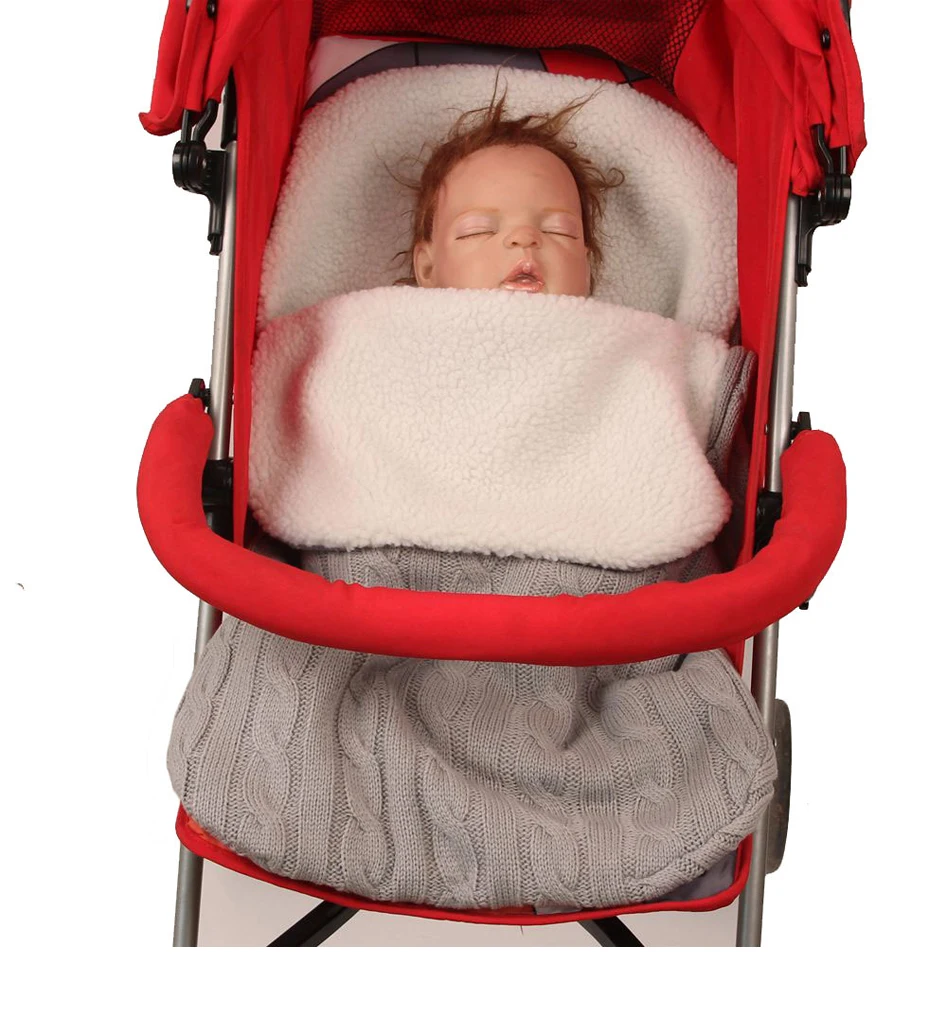 Зимние теплые спальные мешки для новорожденных; вязаная пеленка для младенцев; пеленка для коляски; одеяло для малышей; спальные мешки; мягкие спальные мешки