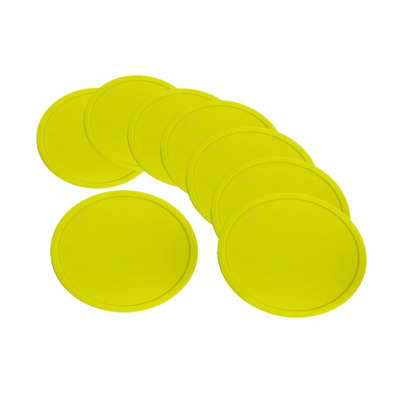 8pcs yellow 8 шт Круглый Чайный подстаканник, коврик для кофе, напитков, силиконовый подстаканник - Цвет: 8pcs yellow