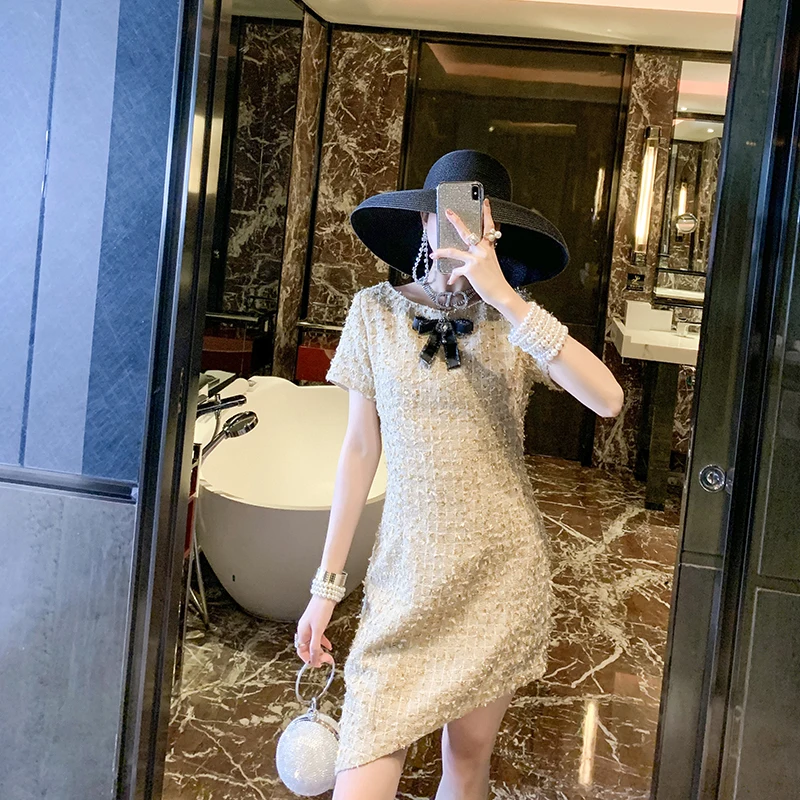 WHITNEY WANG осенне-зимнее модное уличная мини-платье с бантом и подолом, женское офисное платье