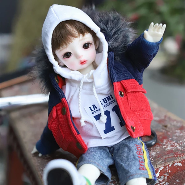 1 шт. Новая Одежда для куклы BJD для 1/4 1/6 YOSD MDD куртка пальто большой шерстяной воротник осенняя одежда Кукла Одежда Аксессуары