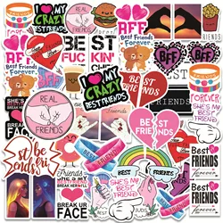 Autocollants de dessin animé Best Friends, 50 pièces, pour voiture, moto, Skateboard, téléphone, ordinateur portable, bagages de voyage, Cool, amusant, décalcomanies JDM 
