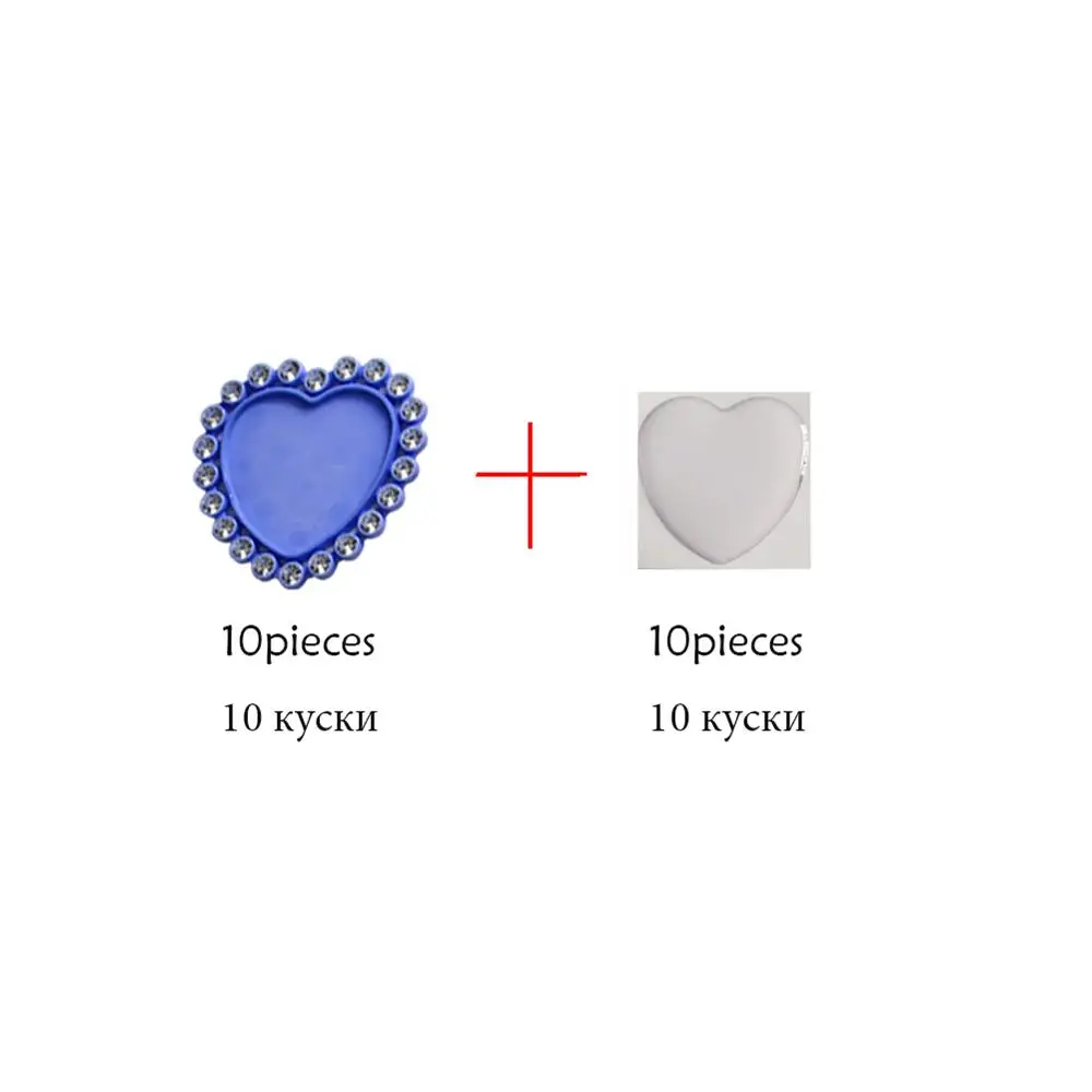 blue X sticker Внутренний размер 25 мм X 23 мм Стразы в форме сердца кнопка пластиковая крышка для бутылки крышка лотка крышки 10 шт BTN-5725 - Цвет: blue X sticker