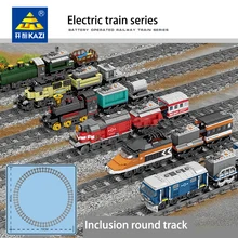 KAZI 98230-98235 технология на батарейках Электрический городской поезд железная дорога создатель строительные блоки детские игрушки