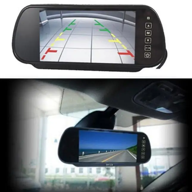 " TFT lcd Автомобильный зеркальный монитор заднего вида+ Водонепроницаемая 18 мм/170 градусов Встроенная ИК-камера заднего вида+ беспроводной видео приемник