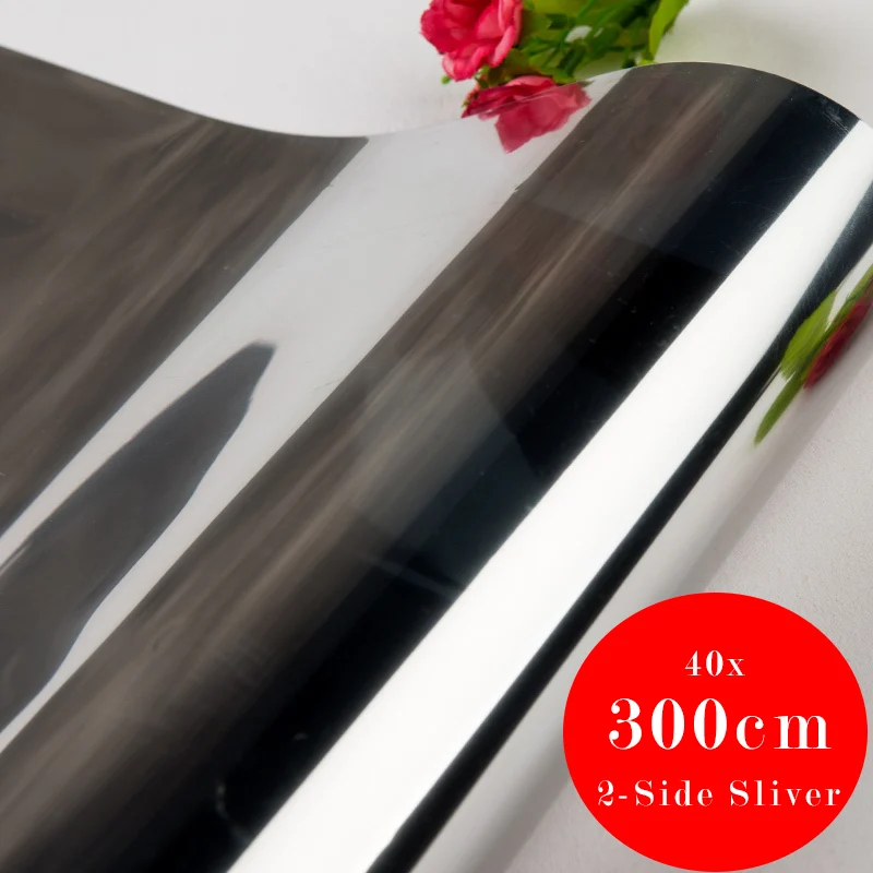 40/50/60*300 см, светоотражающие пленка для окна для защиты от УФ-лучей наклейка самоклеющееся зеркало пленка стекло теплопередача виниловое стекло наклейка s - Цвет: 2-Size Sliver W40cm