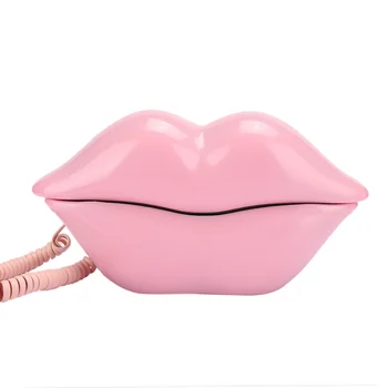 

lip Phone European Style Home Telephone Fashionable Pink Lips Shape Desktop Landline Phone home phone telefono fijo