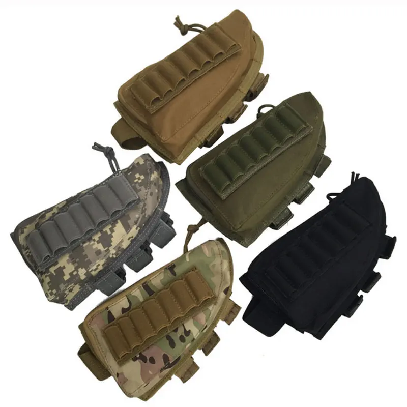 

Tactical Ammo Pouch Cartridge Shell Holder Adjustable Rifle Shotgun Buttstock Cheek Rest Shooting Pad Hunting Gun Accessories