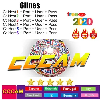

6Lines cccam Spain server Portugal cccam line for Watch the show Satellite TV-Receiver cline DVB-S2 Set-top box for 1 year