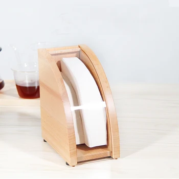 

Wooden Coffee Filter Holder with Protective Cover Push-pull Openning Coffee Paper Filter Dispenser Resuable Coffeeware Storage