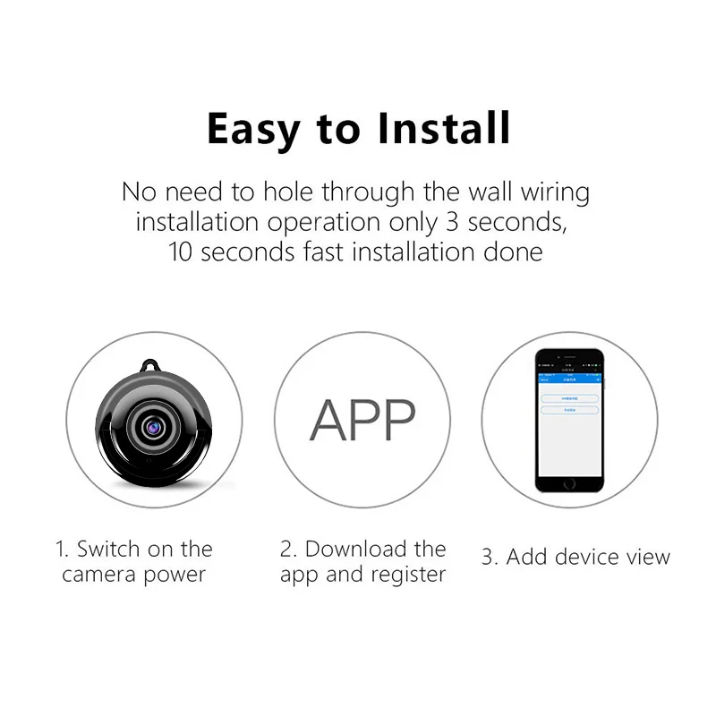 Мини камера видеонаблюдения Wi Fi 1080P слот для SD карты|Камеры видеонаблюдения| |
