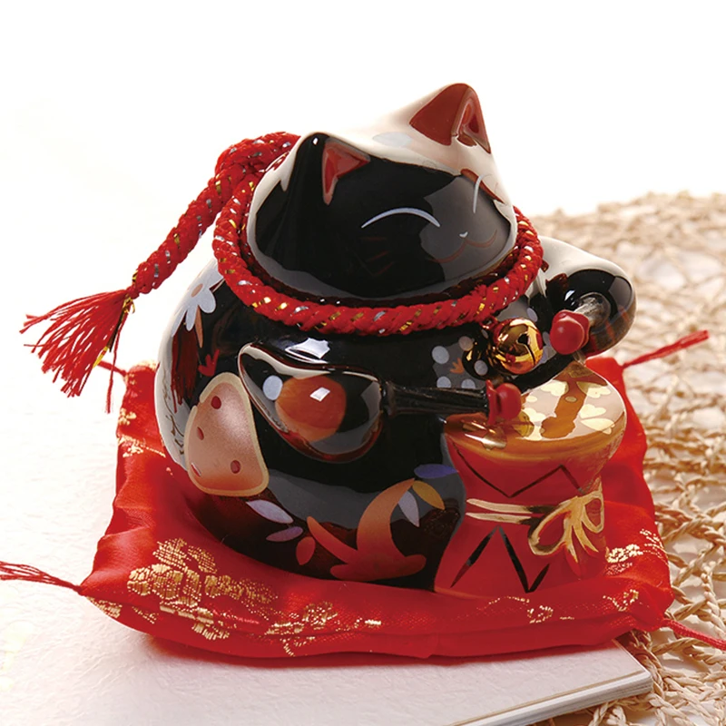 5,5 дюймов Lucky Cat Керамика Lucky Декор для дома, с изображением кота фарфоровое украшение Бизнес подарок Lucky Cat Копилка изделия фэн-шуй