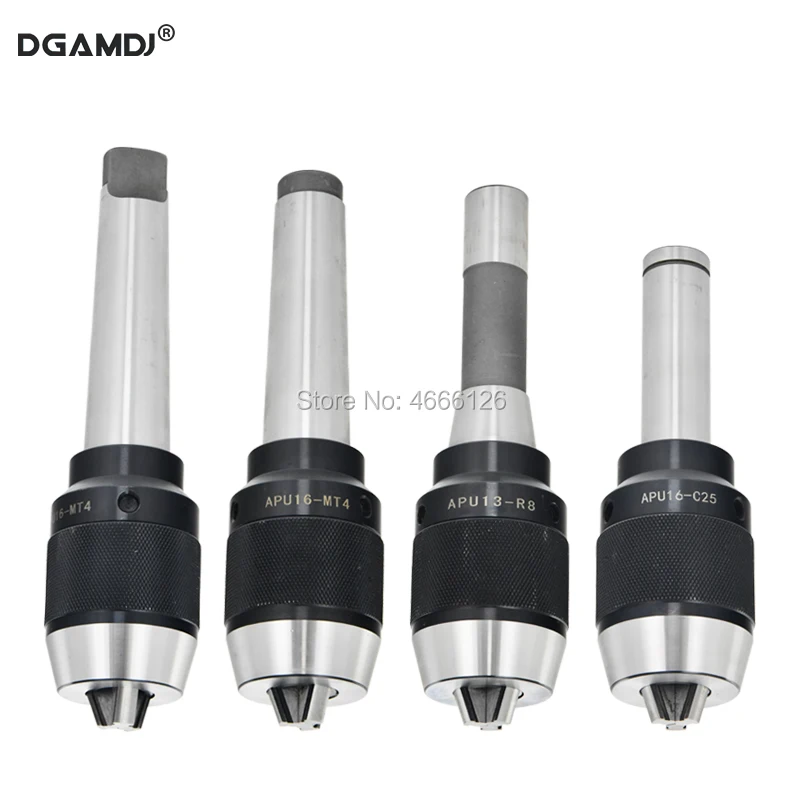 Free shipping MT2 MT3 MT4 C20 C25 C32 R8 M12 M7/16 tool holder APU13 APU16 CNC integrated self-tightening three-jaw drill chuck