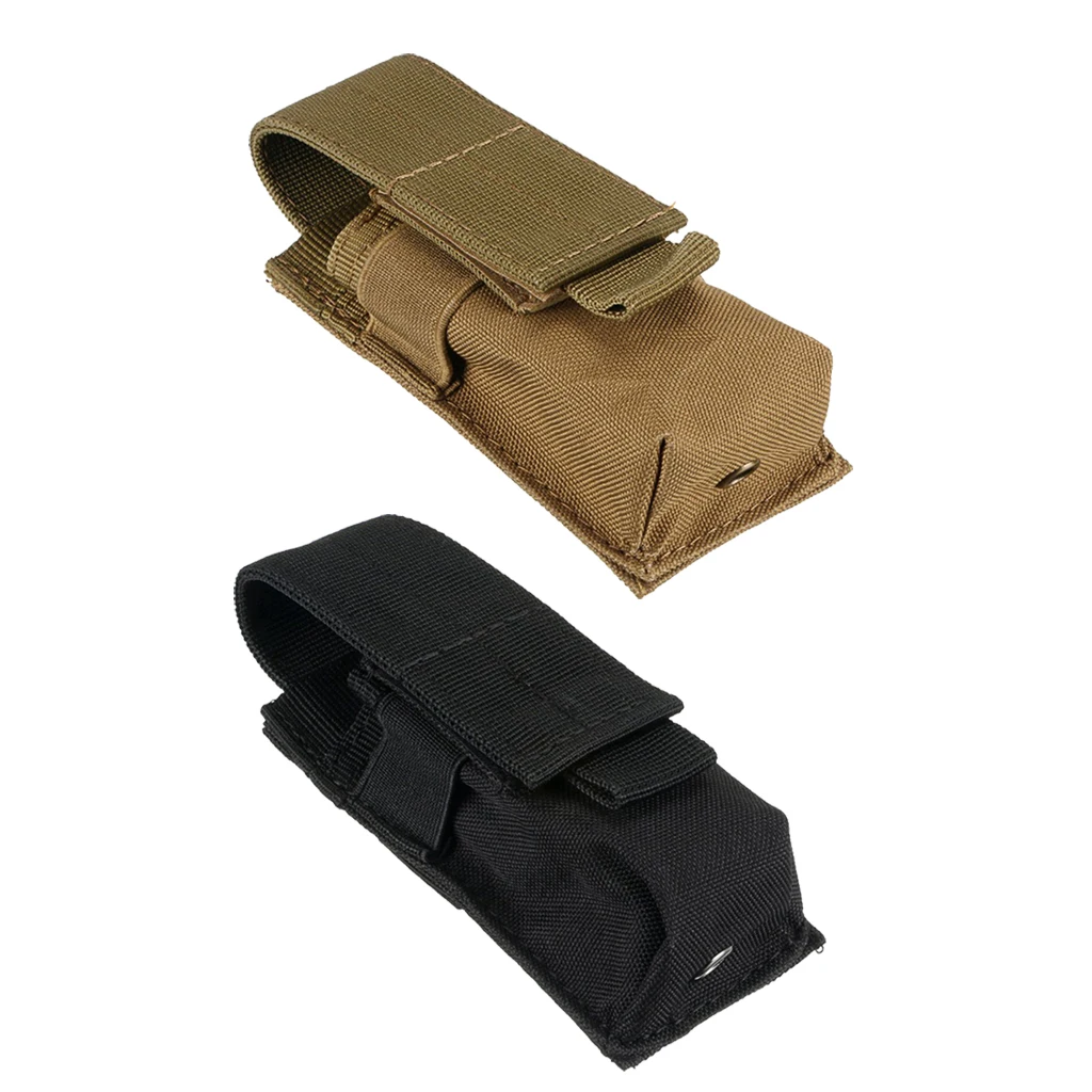 2Pcs Nylon Case Multiple Flashlight Pouch Holster Belt Carry Case Holder Molle System Torch Bag