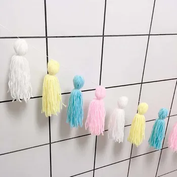 

Wall Tapestry With Tassel Macrame Handmade Knitted Hanging Wall Art Kids Gift Room Decoration