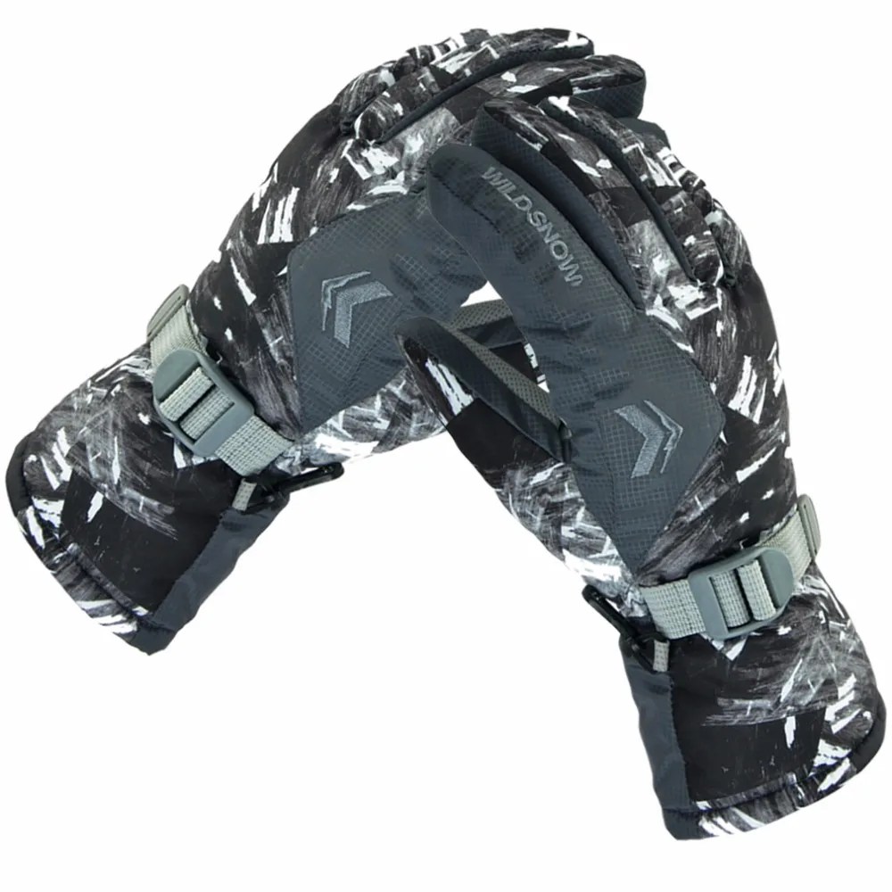 Winter Outdoor Men Ski Gloves Snowboard Snowmobile Motorcycle Gloves Skiing Riding Climbing Snow Waterproof Gloves PYG-816