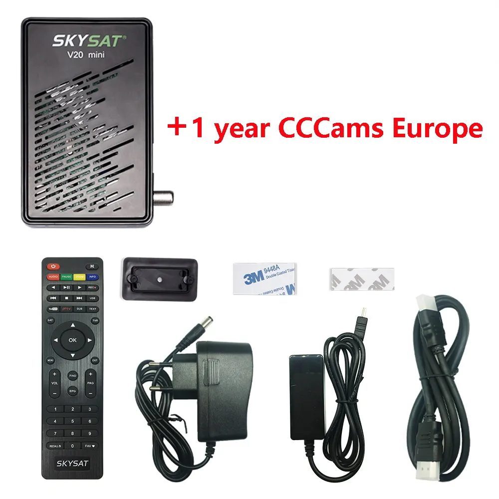 V20 mini Clines SKYSAT V20 Mini Satellite Receiver DVB S2 H265 CCCams Newcamd Cline Powervu Xtream IPTV m3u Receptor De Satelite TV Box - Цвет: V20 mini Clines