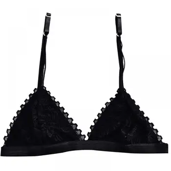 

Women Casual Lace Floral Rear Closure Elastic Three Quarter Cup Bra