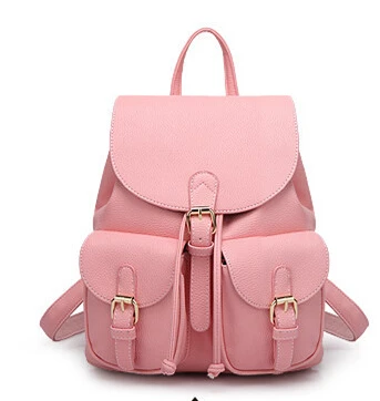 Розовый Женский кожаный рюкзак, черный Bolsas Mochila Feminina, большой школьный рюкзак для девочек, дорожная сумка, школьные рюкзаки, яркие цвета, розовый, AA-85 - Цвет: Розовый