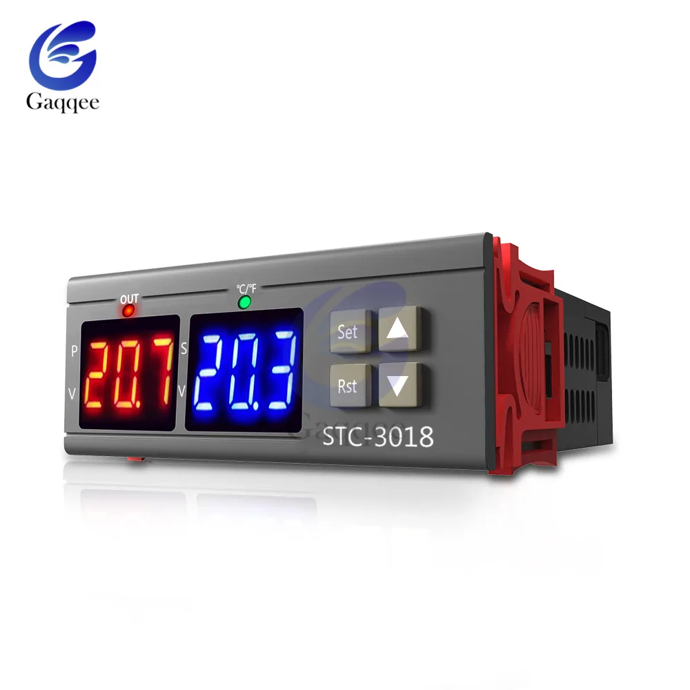 STC-3018 DC 12 В 24 В AC 110-220 В цифровой контроль температуры ler-50~ 120 градусов Цельсия Термостат Регулятор тепла Прохладный контроль NTC датчик