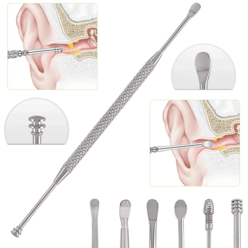 7 шт. инструмент для чистки ушей набор серьги из нержавеющей стали набор крючков для захвата нити ушные средства для удаления воска