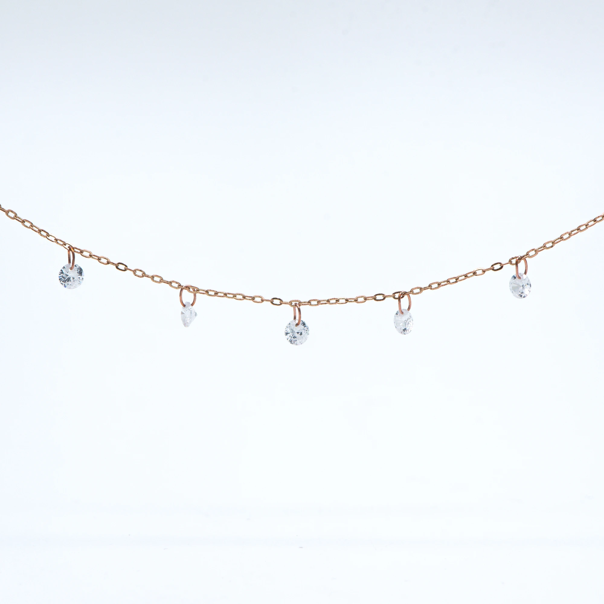 

Raw Brass Cable Chains with Clear CZ Charms, Unplated Brass Beaded Chains (#LK-223-RB)/ 1 Meter=3.3 ft