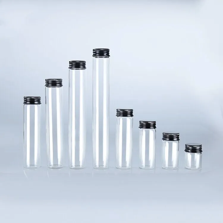 10pcs 15-110ml Small Glass Bottle With Cap Kitchen Glass Canister Snack Sugar Storage Container Jar Bottle Kitchen Accessories 3