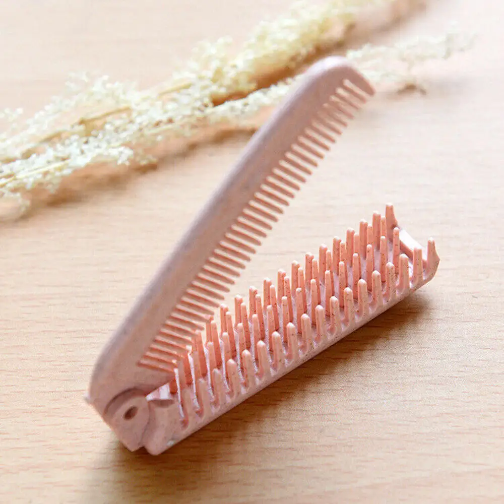 4pcs Portable Folding Hair Brush Hair Comb Anti-static Pocket Comb Travel Care Tool
