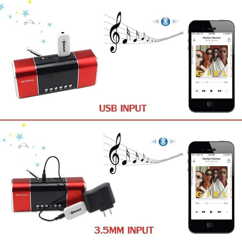 2 в 1 Bluetooth 5,0 передатчик приемник Мини USB 3,5 мм AUX стерео беспроводной адаптер для автомобиля музыкальный динамик