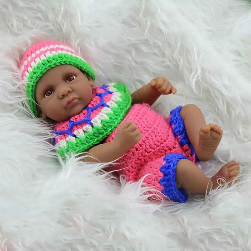 NPKDOLL афро американском стиле черный перерожденные куклы Младенцы силиконовые 10