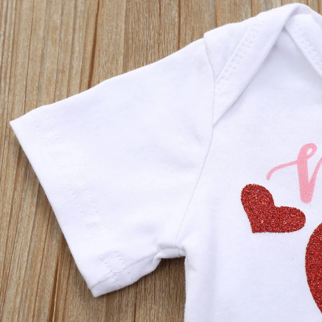 Комплект из 3 предметов, комбинезон с надписью «My First Valentines Day», одежда для рождественских праздников зимний комбинезон с надписью «Sweet Heart»+ Кружевная юбка-пачка+ повязка на голову