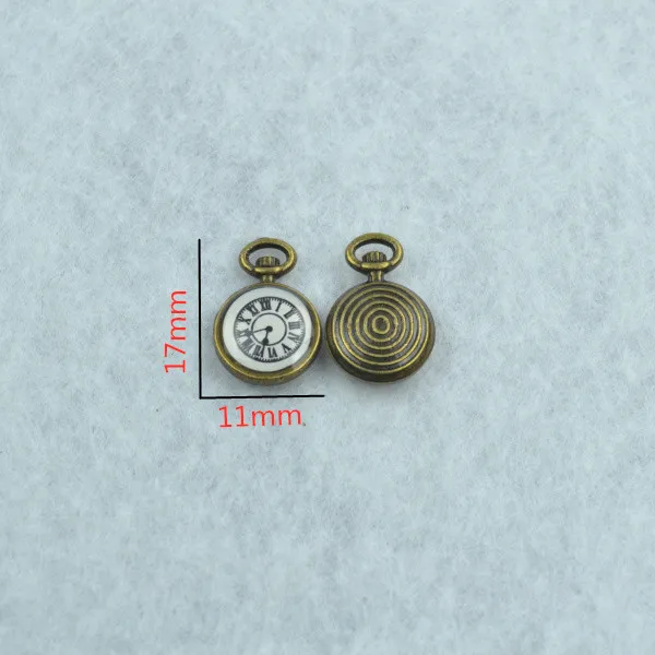 10 pcs Enamel charms antique bronze metal watch pendants fit diy necklace bracelet charms for Jewelry making W80