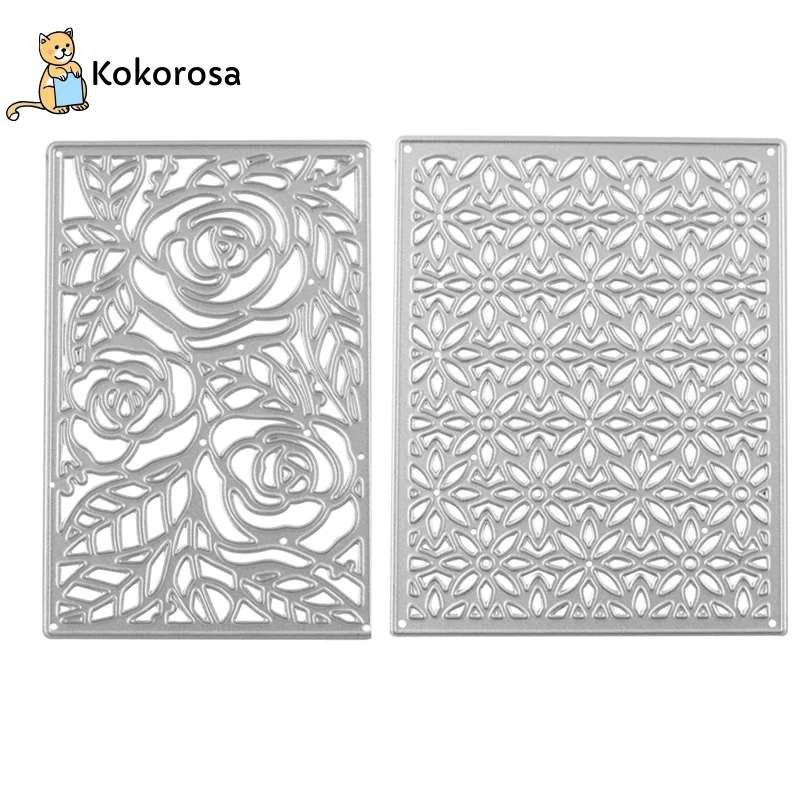 Фон для скрапбукинга Kokorosa с цветочной рамкой металлические режущие штампы