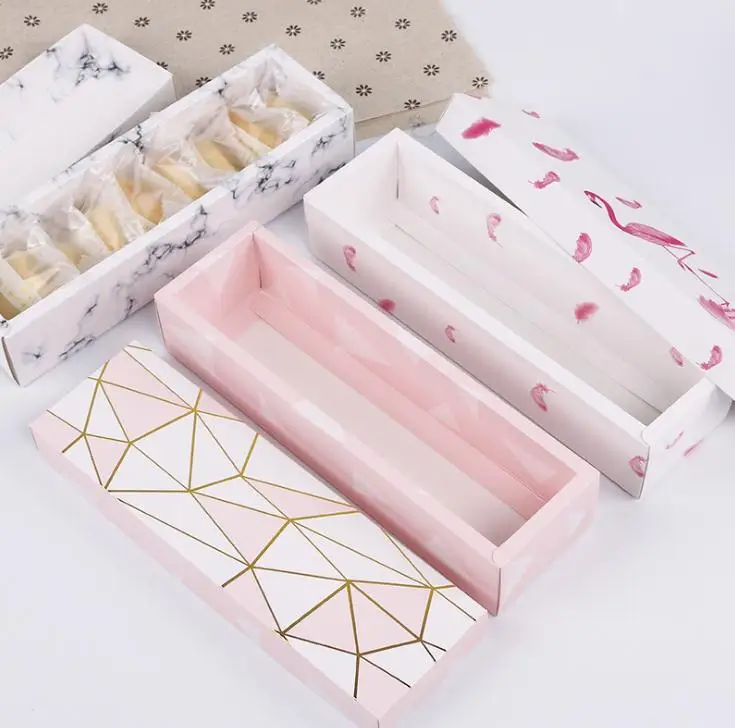 Flamingo/marble/feather Pattern Paper Packaging Box Nougat Cookies Gift Box  Wedding Chocolate Cake Bread Paperboard Boxs - Gift Boxes & Bags -  AliExpress