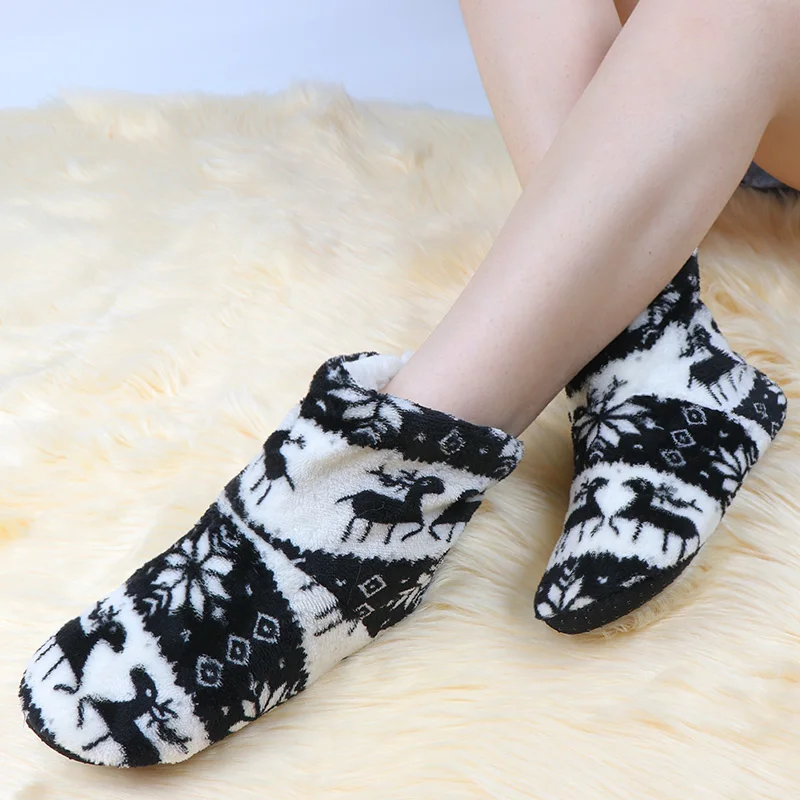 Slippers For Women Winter Furry Slides Women House Slippers Femme Warm Indoor Shoes Fur Christmas Socks Shoes Pantuflas Mujer