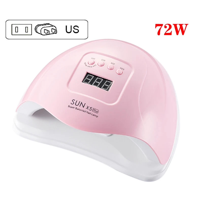 pink US Plug 72 Вт SUNX5 лампа для ногтей с 36 светодиодный s светодиодный для маникюра гель Сушилка для ногтей сушильная лампа для полировки ногтей 30 s/60 s/90 s автоматический датчик маникюрные инструменты - Цвет: pink US Plug