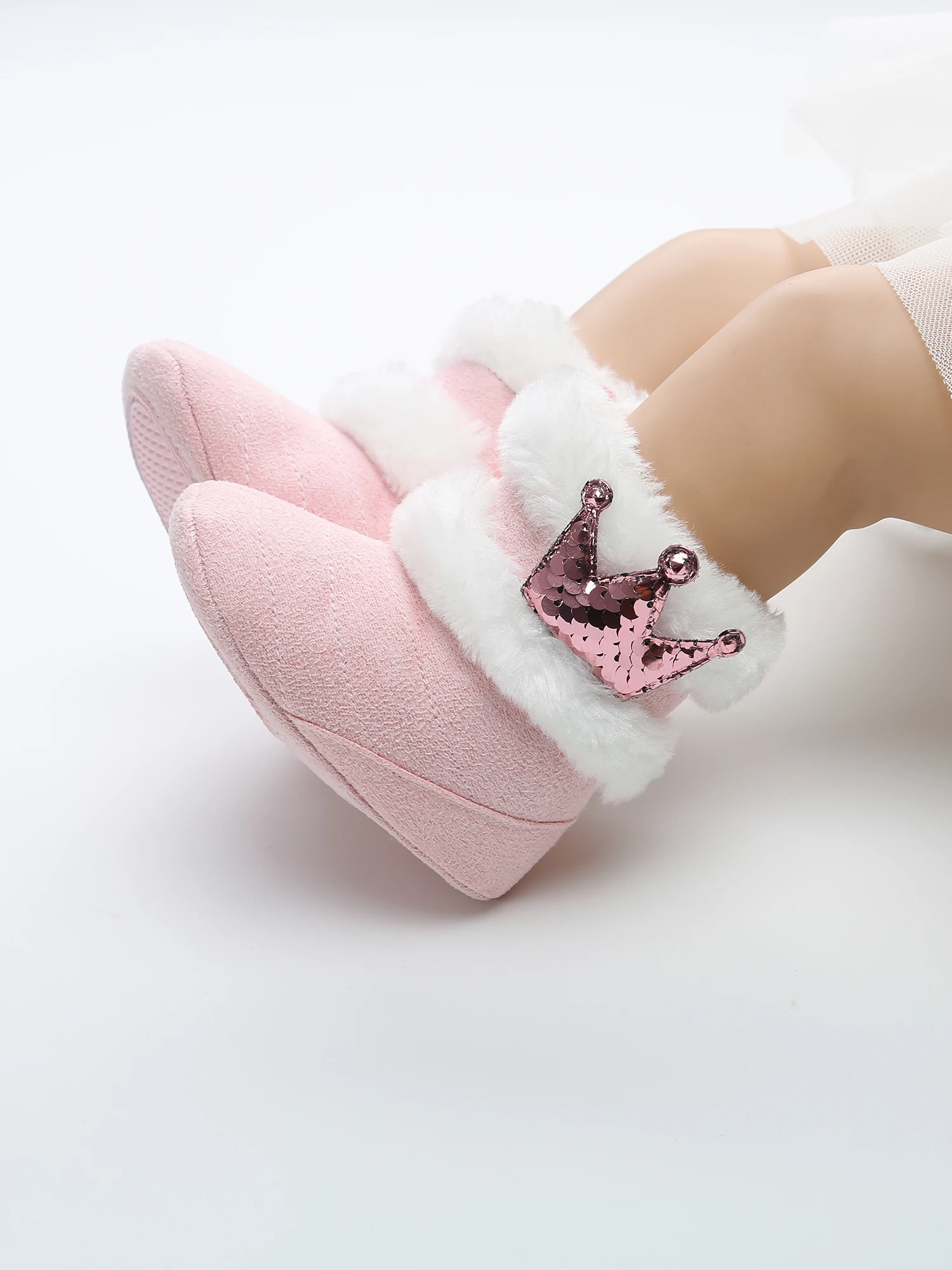 pink 2 Oeak/зимние теплые меховые сапоги до середины икры без шнуровки для новорожденных и маленьких девочек Прогулочные кроссовки на мягкой подошве для детей от 0 до 18 месяцев - Цвет: pink 2