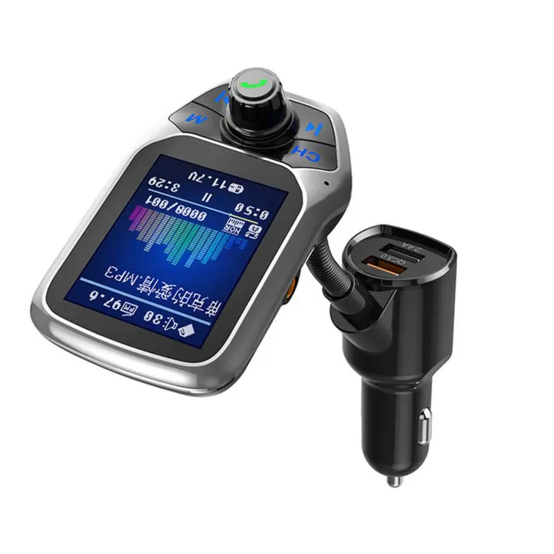 Цветной экран Автомобильный Mp3 музыкальный плеер Bluetooth приемник fm-передатчик Aux аудио выход Автомобильное двойное USB зарядное устройство