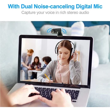 

720P HD PC Clip On Webcam Camera Recording Conference Rotatable USB Desktop Computer Online Teaching With Microphone Clear Voice