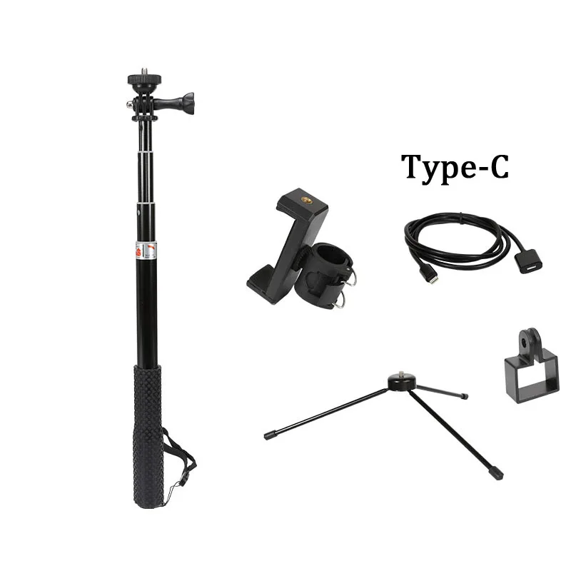Серебристый Удлинительный полюс селфи-палка для DJI OSMO Карманный карданный стабилизатор с кронштейном для телефона зажим кабель для телефона type-C - Цвет: Серебристый